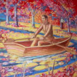 Peter Passuntino, "Oarsman", 1984, oil on canvas, 86”H x 69”W